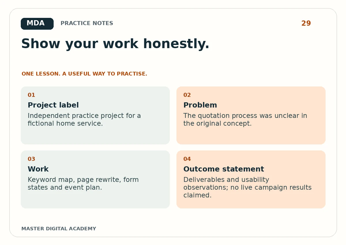 Practice graphic for Write a Portfolio Case Study for a Practice Project Without Inventing Results