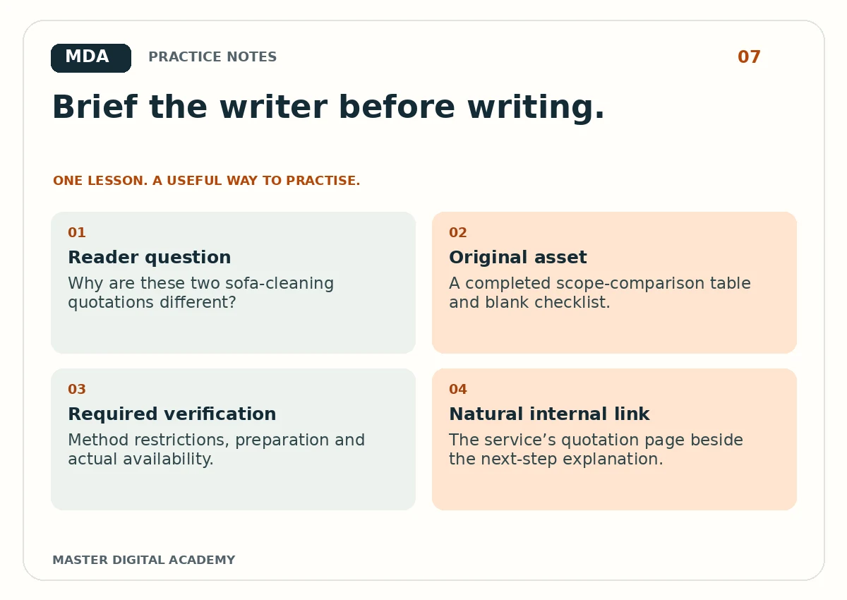 Practice graphic for An SEO Content Brief Template With a Completed Beginner Example
